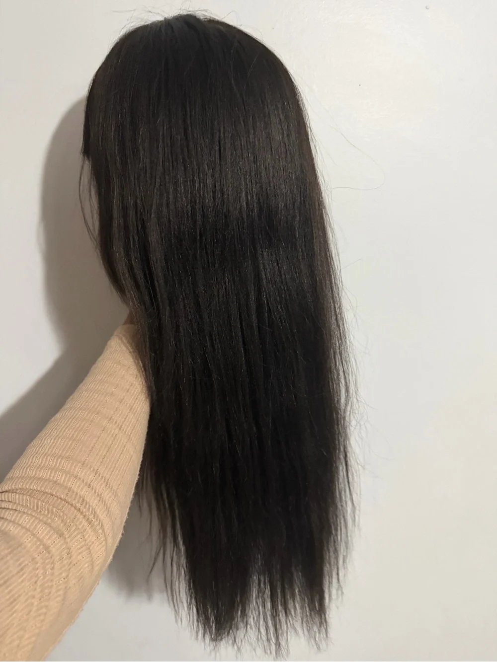 Sleek Dark Brown Long Straight Wig with Full Fringe